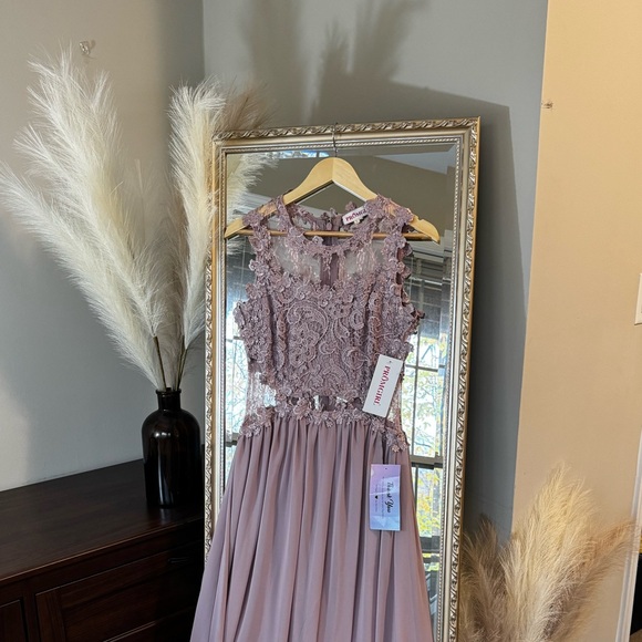 [NWT] PromGirl - Mauve Lace Cutout Floor-Length Formal Dress –Size Large - Picture 6 of 9